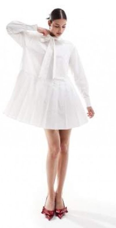 asos white shirt dresses ASOS Design - Mini Shirt Dress - Women - Cotton - 10 US