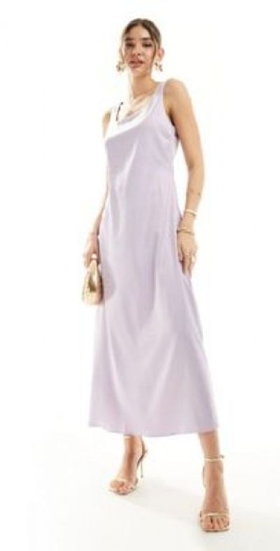 vero moda silk dress Long One-shoulder Dress Dress In Yellow