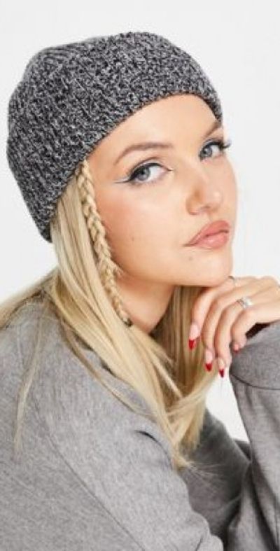 Weekday Weekday Candice beanie in chunky knit in gray heather