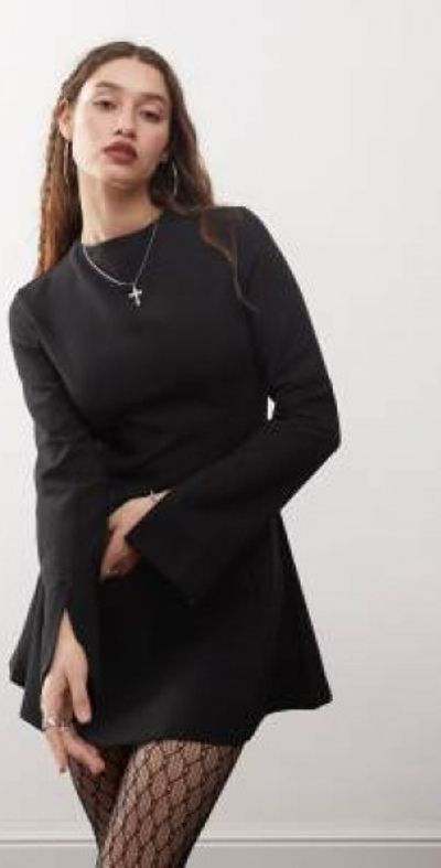 chinese dress ladies PRETTYGARDEN Womens Long Sleeve Mini Dress Fall Crewneck Ribbed Knit S main image 1