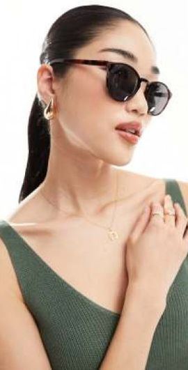 Weekday Weekday Unisex Spy round sunglasses in brown