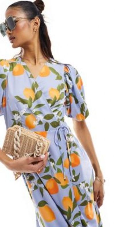 yas orange dress YAS - Maxi Dress - Women - Viscose/Linen - 4 US