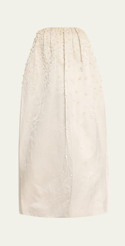 Adam Lippes Brynn Pearly Strapless Silk Dress
