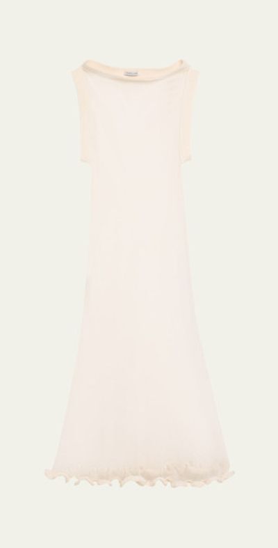 Aisling Camps Wave Boatneck Mesh-Knit Maxi Dress
