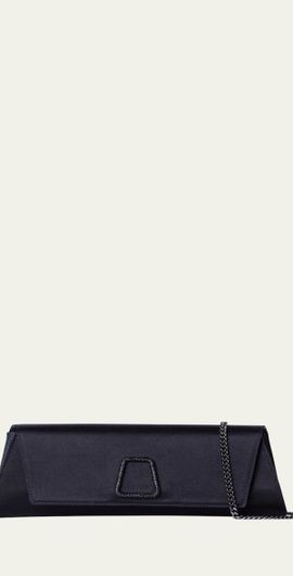 Akris Anouk Satin Clutch Bag with Chain Strap