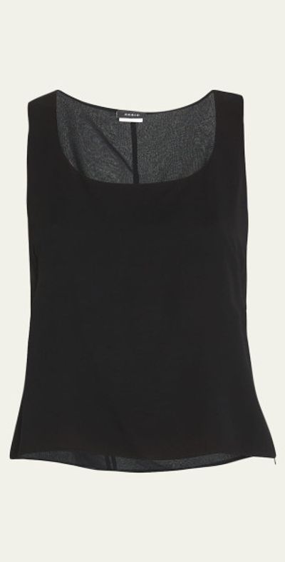 Akris Scoop-Neck Silk Georgette Tank Top