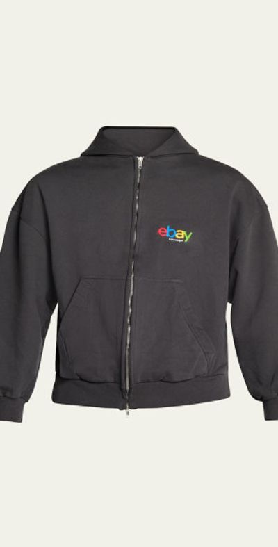 Balenciaga x Men's Washed Terry Zip Hoodie