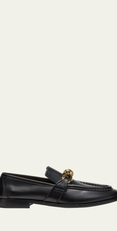 Bottega Veneta Men's Astaire Metallic Knot Napa Loafers