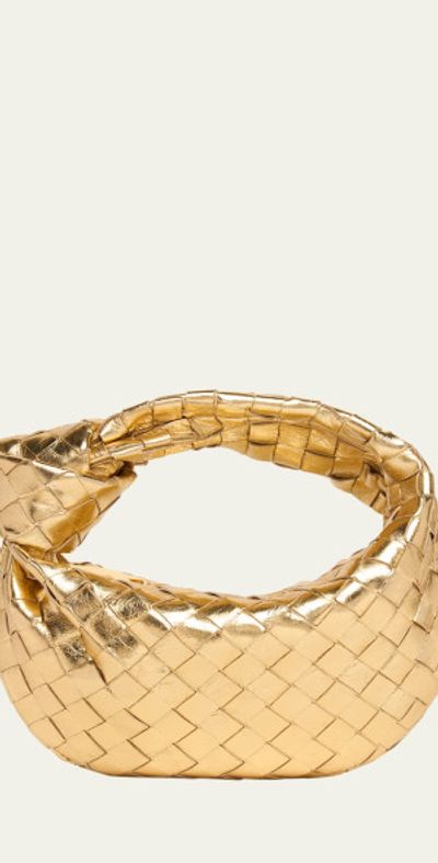 Bottega Veneta Mini Jodie Metallic Leather Top-Handle Bag