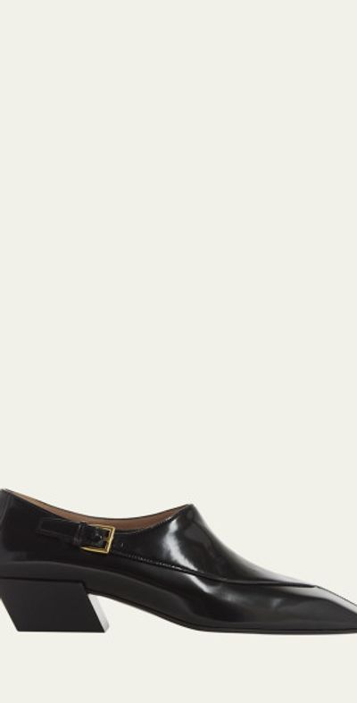 Bottega Veneta Okinawa Leather Monk Square-Toe Loafers
