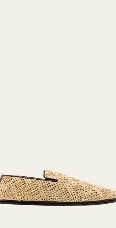 Bottega Veneta Sunday Raffia Slipper Loafers