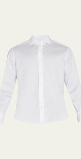 Brunello Cucinelli Men's Spread Collar Cotton Sport Shirt
