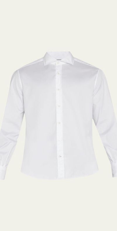Brunello Cucinelli Men's Spread Collar Cotton Sport Shirt