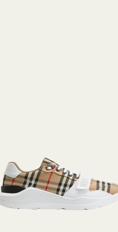 Burberry Men's Vintage Check Canvas Low-Top Sneakers