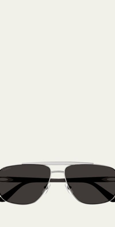 Cartier Men's C-Logo Aviator Sunglasses