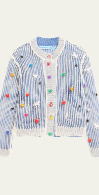 Chopova Lowena - Blue Knot Eye Hooded Cardigan