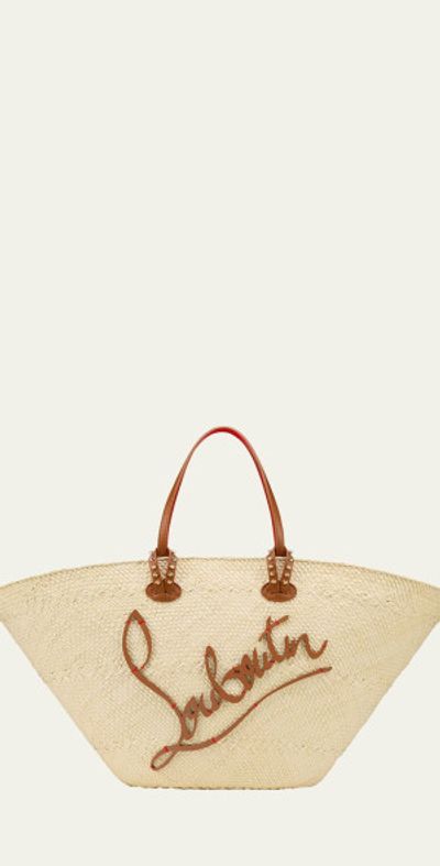 Christian Louboutin Cabata Large Basket Tote Bag in Raffia and Leather