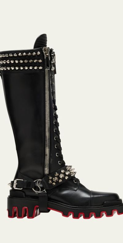 Christian Louboutin - Janetta Spikes Red Sole Moto Boots display picture 1