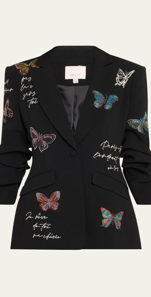 CINQ A SEPT AMOUR SCRUNCHED BLAZER
