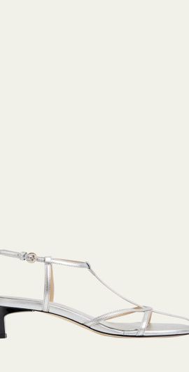 Dear Frances Tee Metallic Leather Sandals