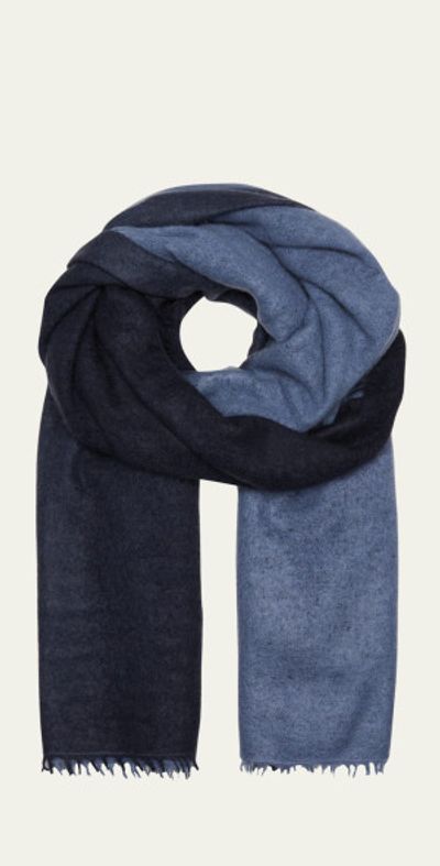 Denis Colomb Fuzzy Feture Two-Tone Cashmere Scarf