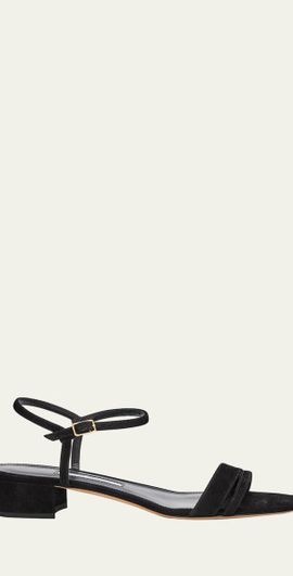 Emme Parsons Simple Metallic Ankle-Strap Sandals
