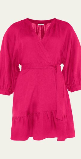 Eres Aimant Mini Linen Wrap Dress