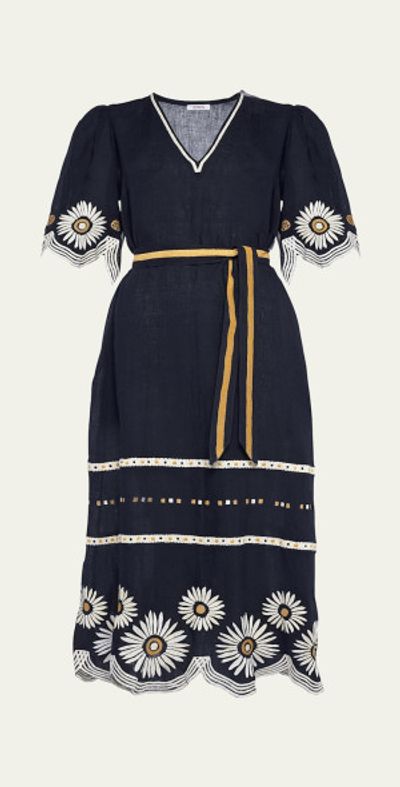 Eres Hortense Embroidered Midi Dress