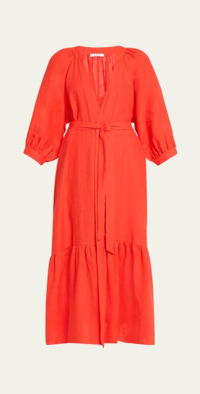 Eres Joie Maxi Linen Wrap Dress