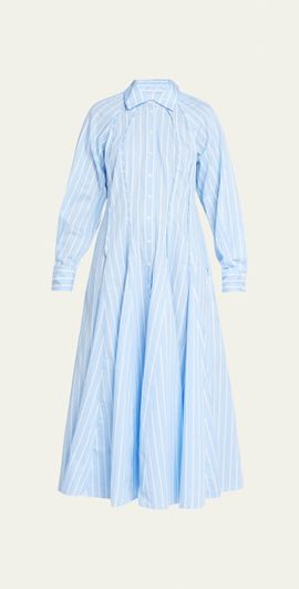 Evi Grintela - Frances Striped Cotton Midi Shirtdress