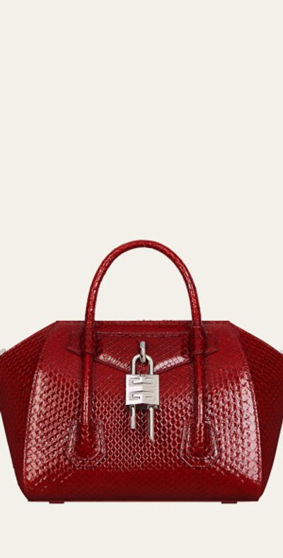 Givenchy Antigona Mini Lock Top-Handle Bag in Shiny Python