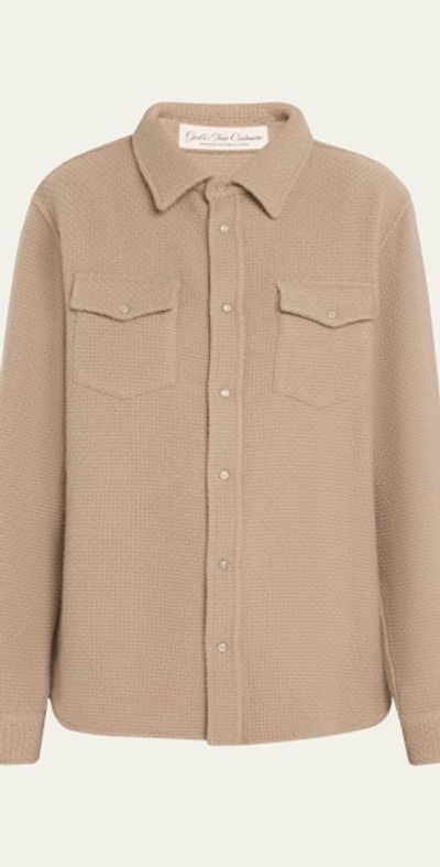 God's True Cashmere Smoke Waffle Cashmere Shirt Jacket