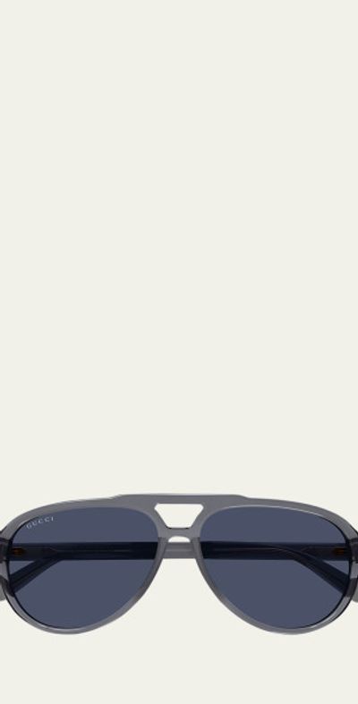 Gucci Men's GG1443Sm Acetate Aviator Sunglasses