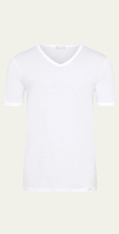 Hanro Men's Ultralight Cotton V-Neck T-Shirt