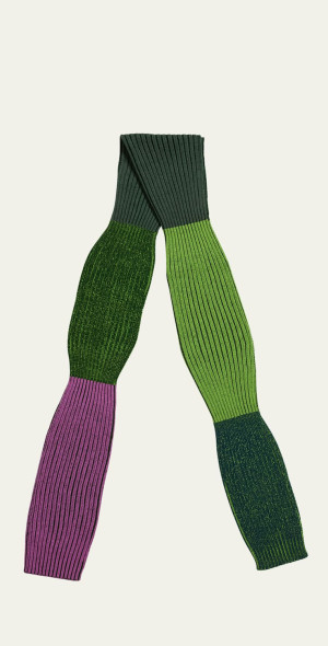 Homme Plisse RB Drawing Stole in Green x Pink