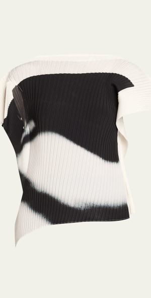 Issey Miyake - Shadow Study Pleated Asymmetric Top