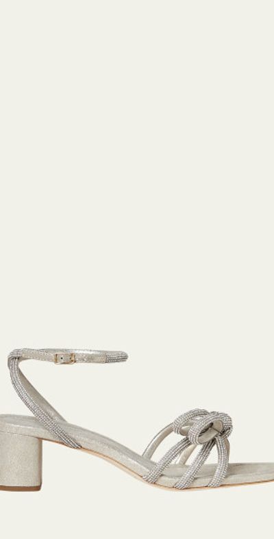 Loeffler Randall Mikel Strass Bow Ankle-Strap Sandals