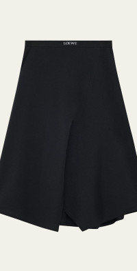 Loewe Asymmetric Logo Detail Midi Skirt