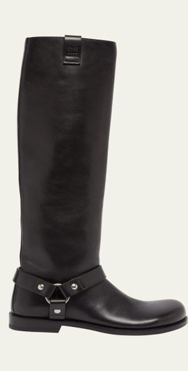 Loewe Campo Leather Harness Biker Boots