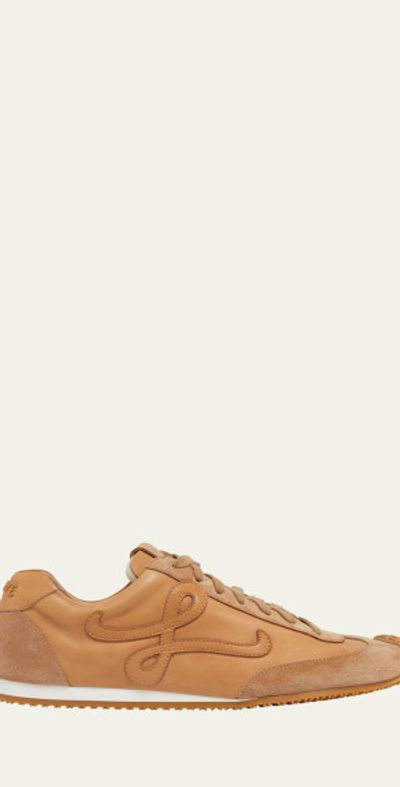 Loewe Men's Ballet Runner 2.0 Leather and Suede Low-Top Sneakers