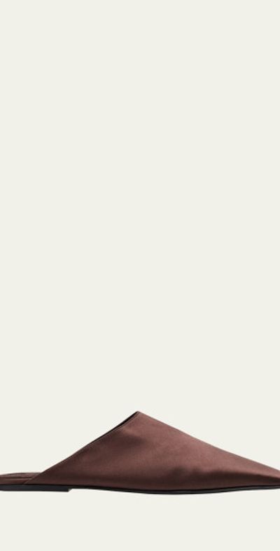 Loro Piana Alba Satin Ballerina Mules