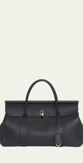 Loro Piana Loom 32 Grained Leather Top-Handle Bag