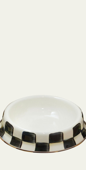 MacKenzie-Childs Enamel Relish Dish - Small Serving Bowl In Brown & White Mocha Check Pattern - View #4