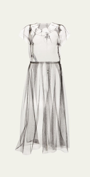Black Sequined Tulle Top With Tassels Sheer Overlay And Loose Fit For Summer Elegant Style main image 1