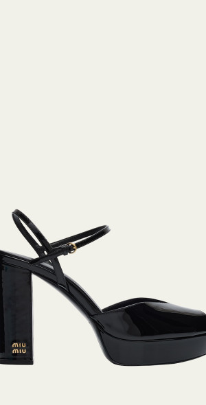 Miu Miu - Patent Leather Block-Heel Platform Sandals