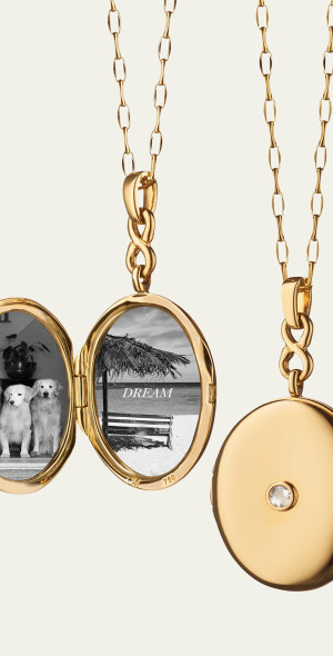 Monica Rich Kosann - Infinity Diamond and Gold Locket Necklace