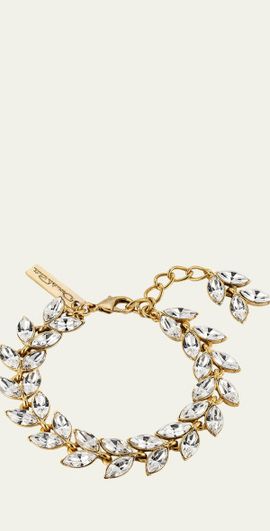 Oscar de la Renta Crystal Leaf Bracelet