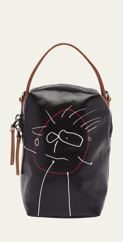 Plan C Pili Graphic-Print Canvas Bucket Bag