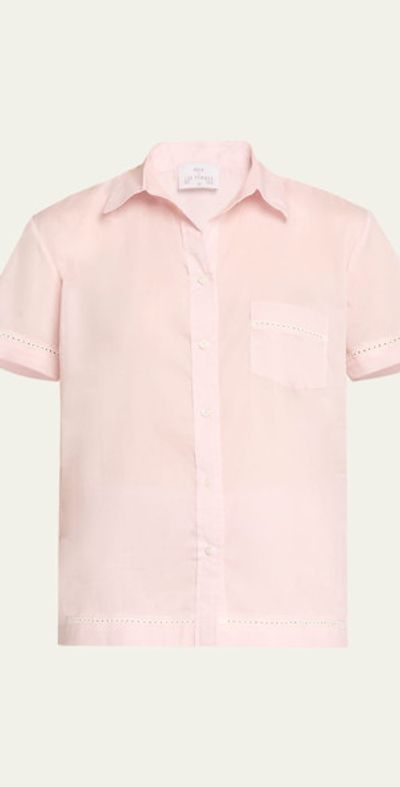 Pour Les Femmes Cotton Lawn Short-Sleeve Crop Pajama Set