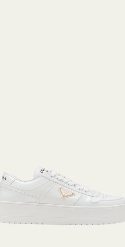 Prada Downtown Leather Low-Top Sneakers
